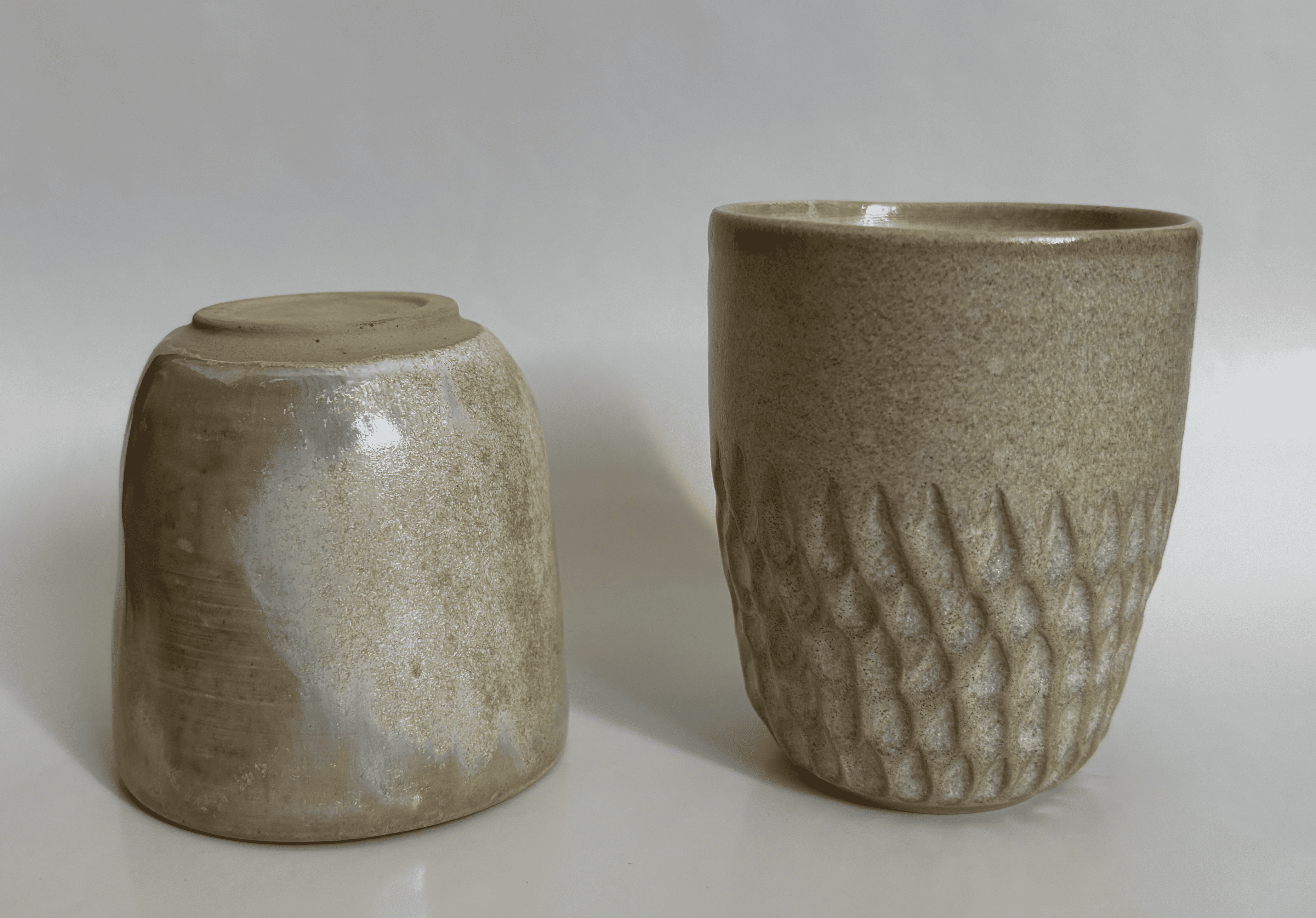 Beige ceramic cups alternate view